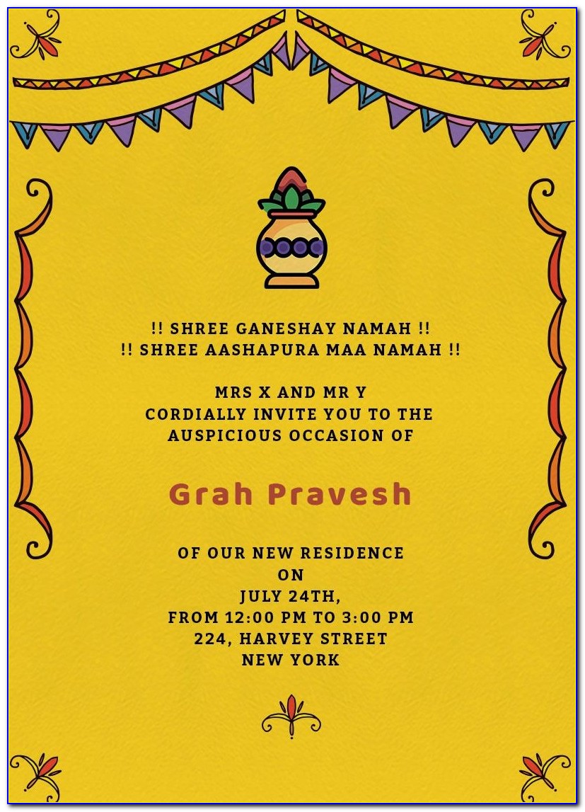 House Warming Ceremony Invitation Cards In Tamil