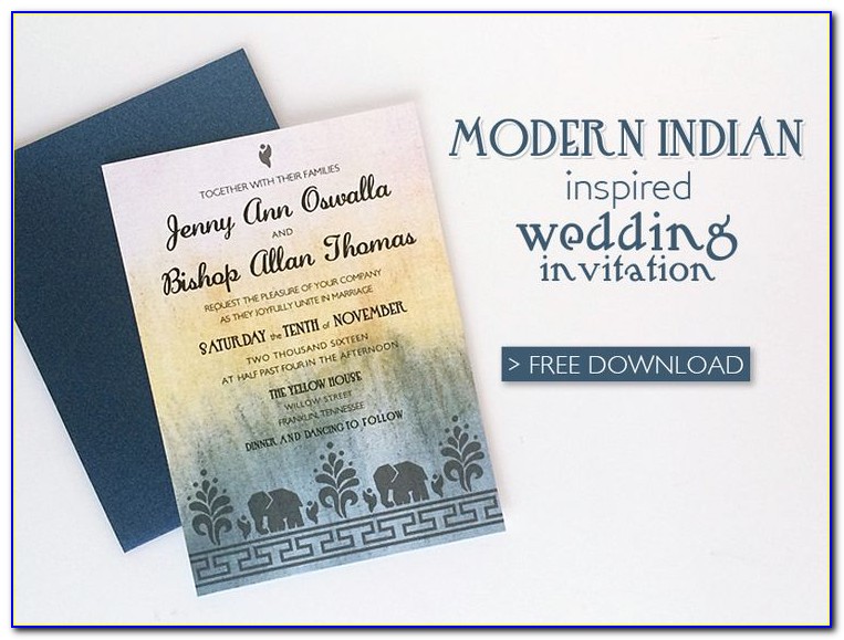 Indian Wedding Invitation Card Template Psd Free Download