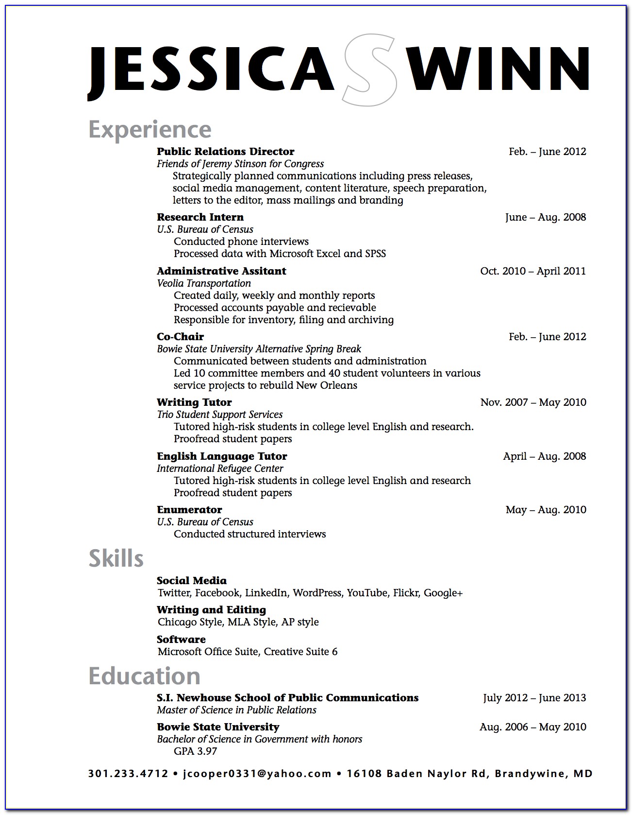 Inexperienced Resume Template