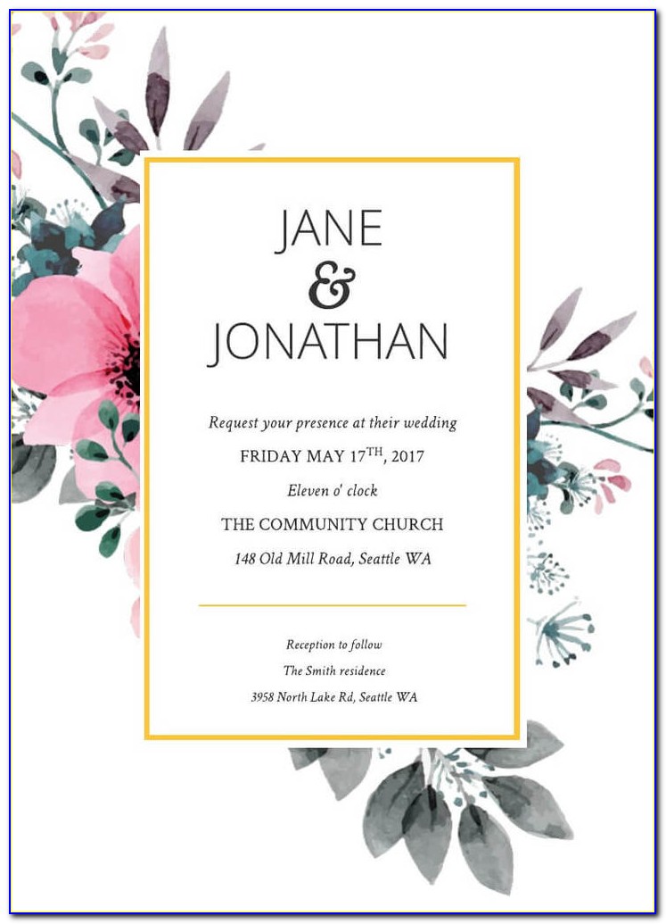 Invitation Card Templates Free For Word