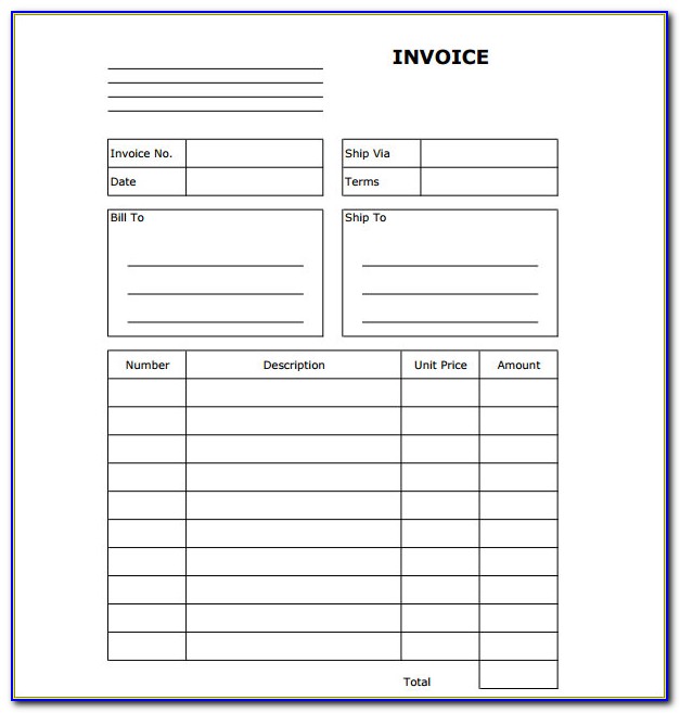 Invoice Blank Template Free