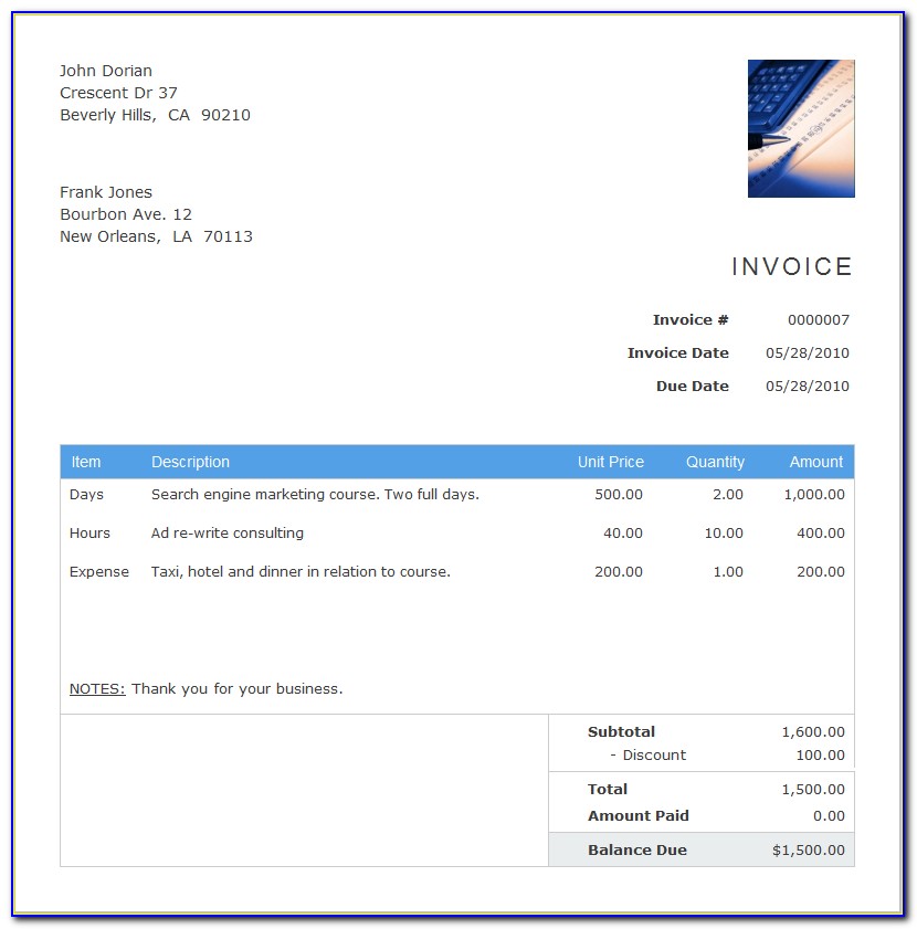 Invoice Email Template Free Download