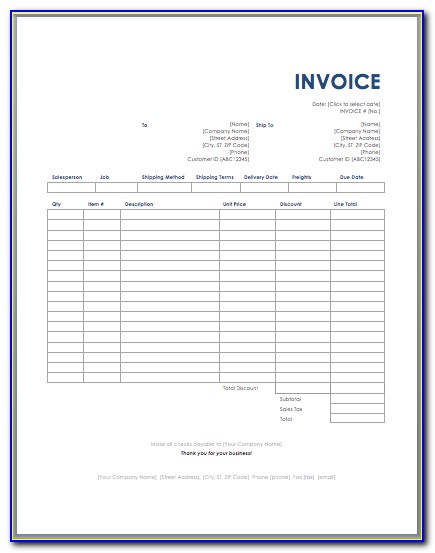 Invoice Tracking Spreadsheet Template Free