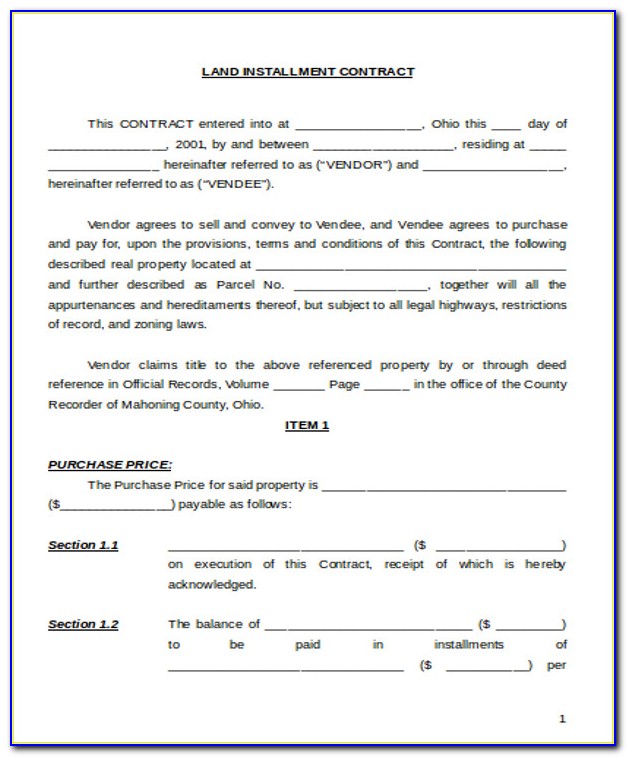 Land Sales Agreement Template