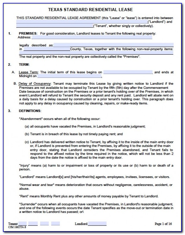 Lease Agreement Texas Template