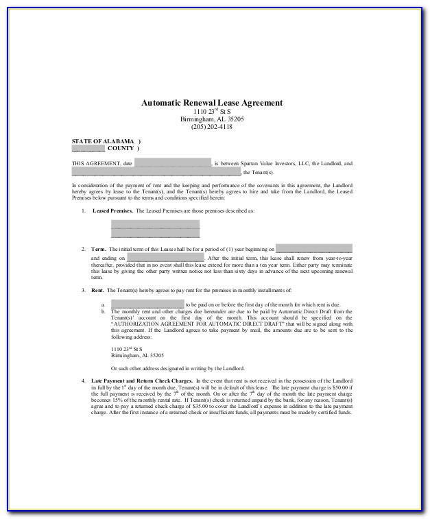 Lease Renewal Agreement Form Free