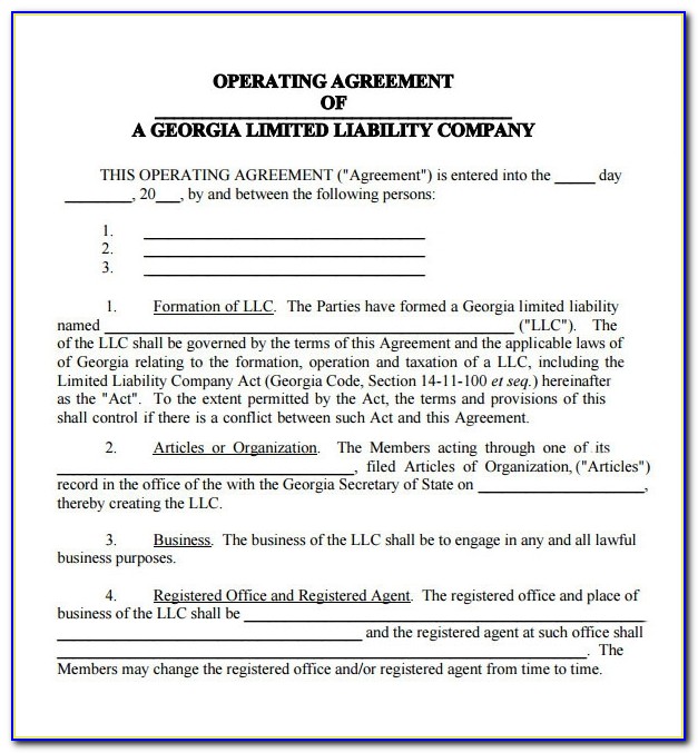 Llc Partnership Operating Agreement Template