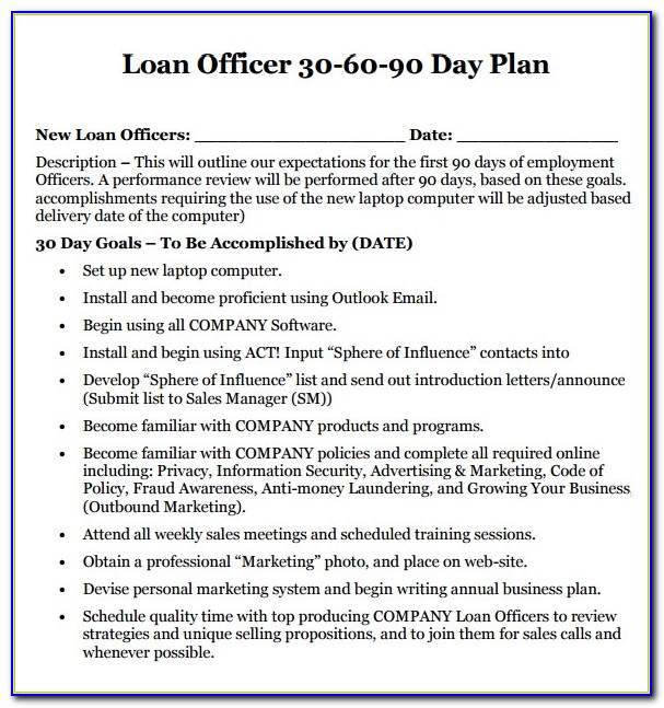Loan Officer Business Plan Template Free