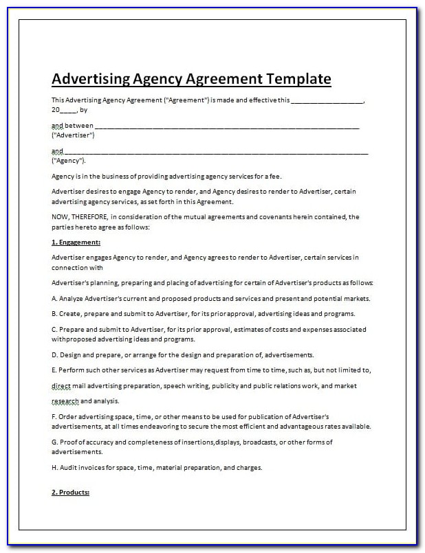 Marketing Agency Contract Template Free