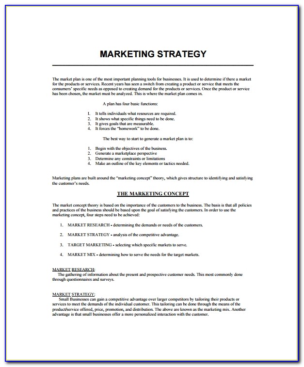 Marketing Strategy Business Plan Template