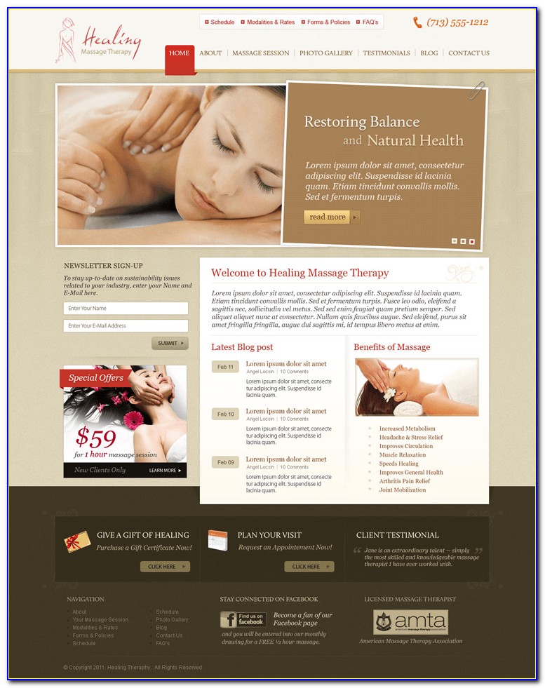 Massage Therapy Website Design