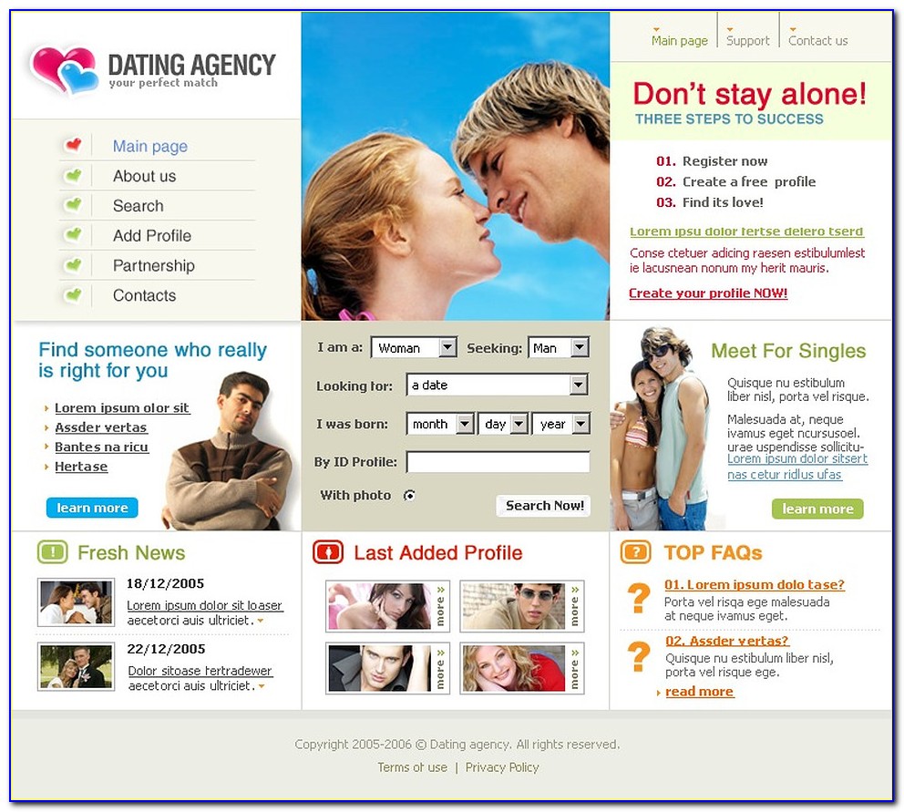Matchmaking Website Templates Free Download