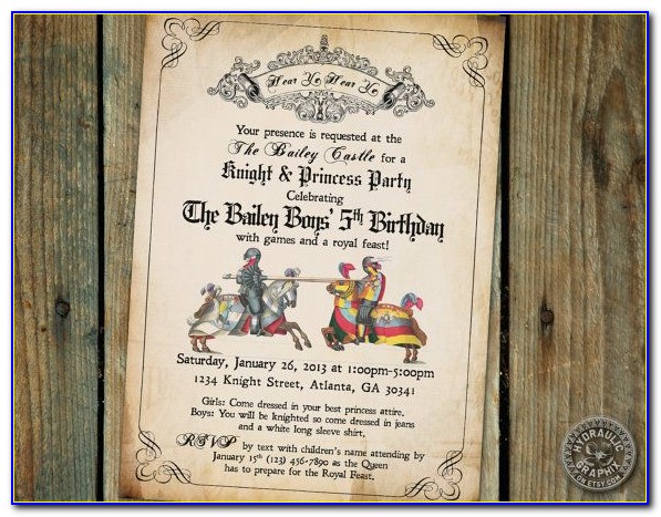 Medieval Party Invitation Templates Free