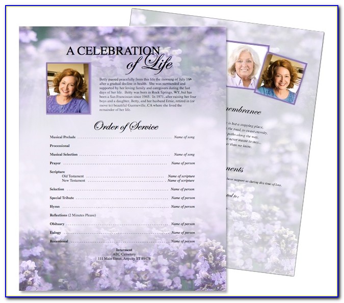 Memorial Service Flyer Template Free
