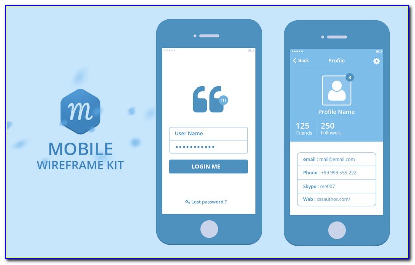 Mobile App Wireframe Template Psd