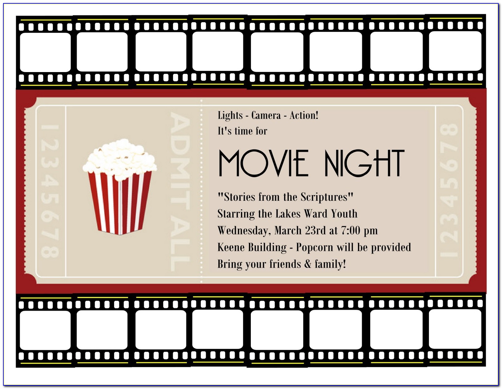 Movie Night Invitation Template Free