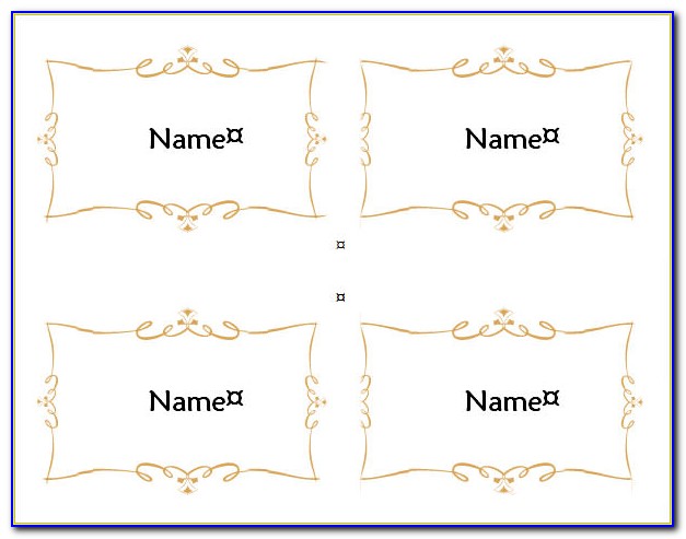 Name Place Cards Template Word