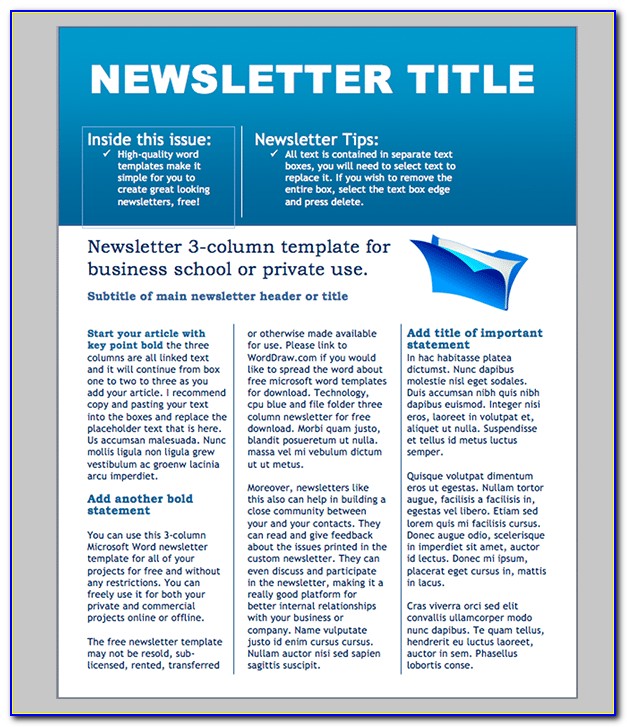 Newsletter Template Free Download Word