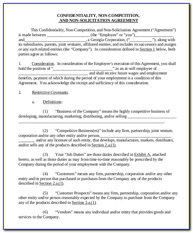 Non Solicitation Agreement Template Uk