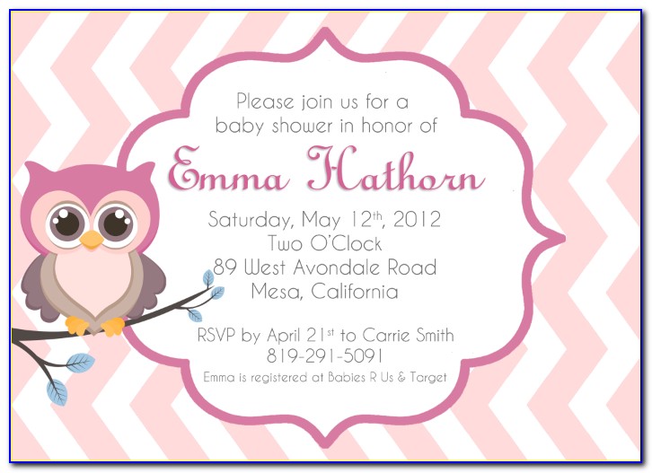 Owl Themed Baby Shower Invitation Templates