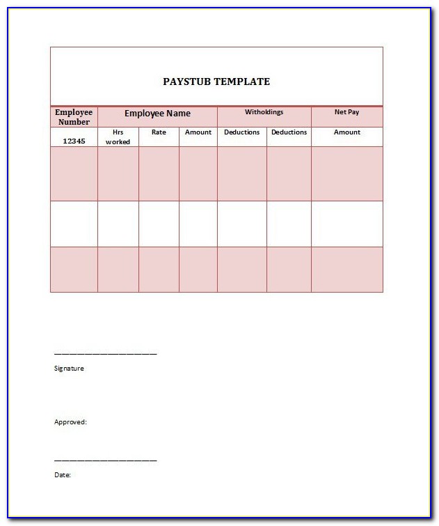 Pay Stub Template Free