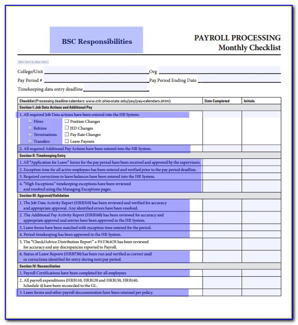 Payroll Tax Reconciliation Template