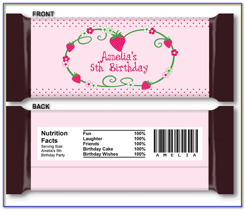 Personalized Chocolate Bar Wrappers Template