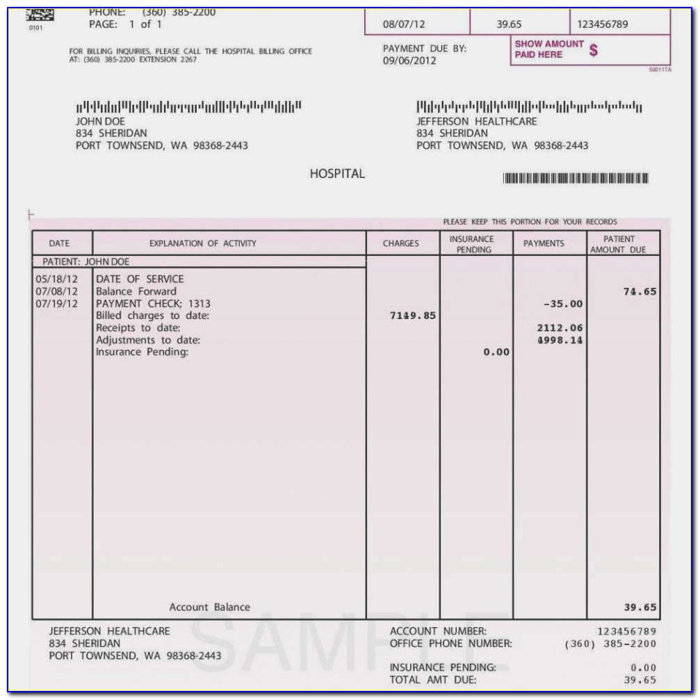 Physical Therapy Invoice Template