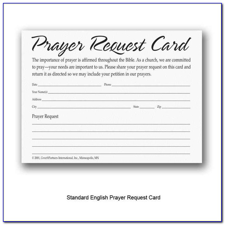 Prayer Card Template Word