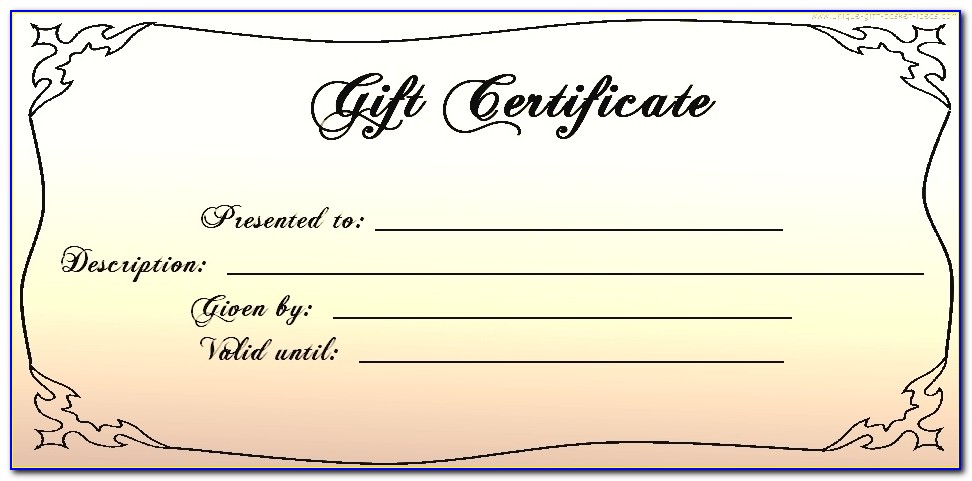 Printable Blank Christmas Gift Certificate Template