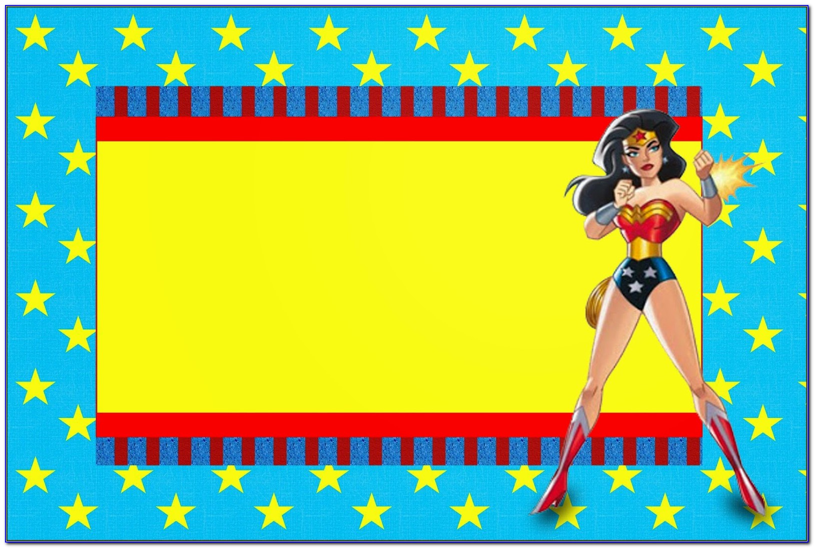 Printable Wonder Woman Invitation Template