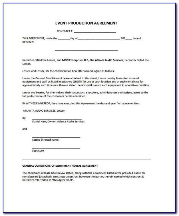Producer Exclusive Rights Contract Template