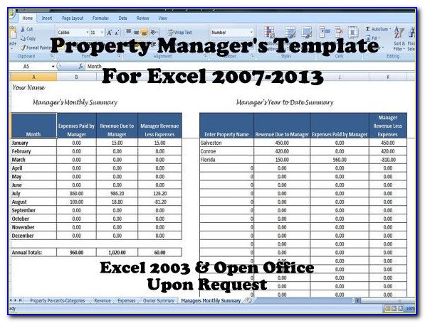 Property Management Spreadsheet Excel Template For Tracking Rental Income And Expenses