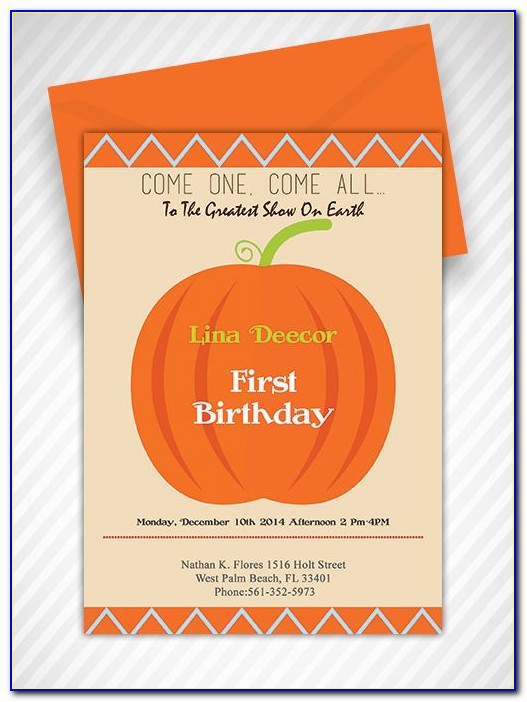 Pumpkin Birthday Invitation Template Free