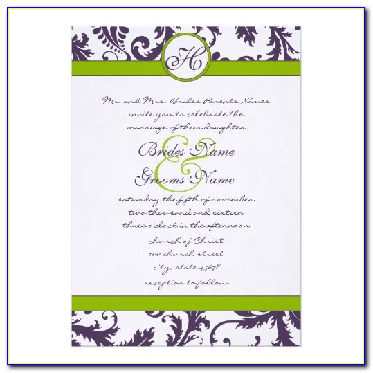 Purple And Green Wedding Invitation Templates