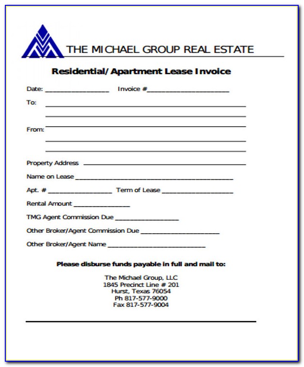 Real Estate Brokerage Invoice Format