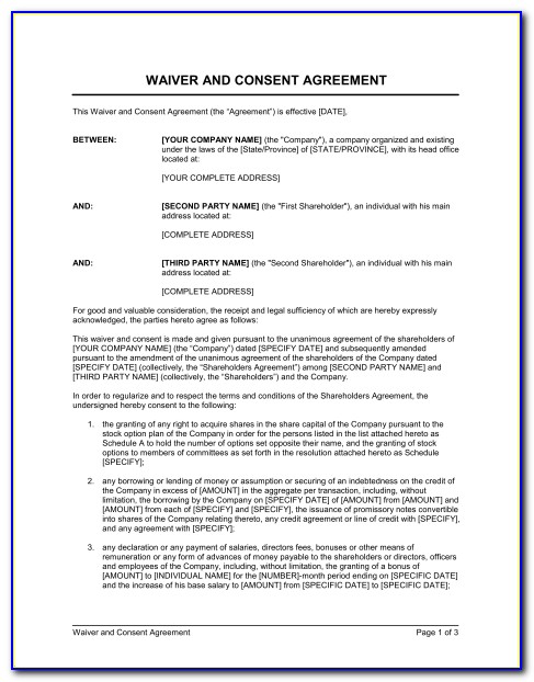 Release Waiver Agreement Template