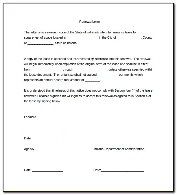 Renewal Lease Agreement Form