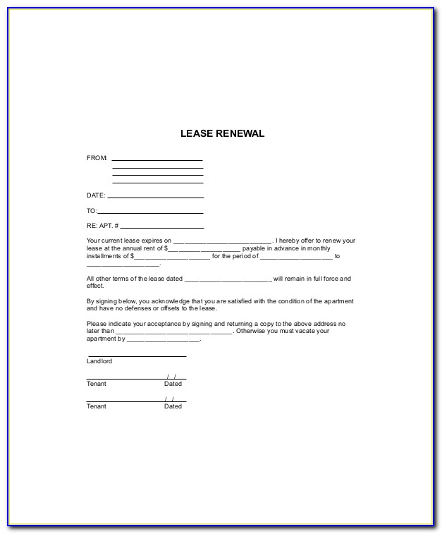 Renewal Lease Agreement Template