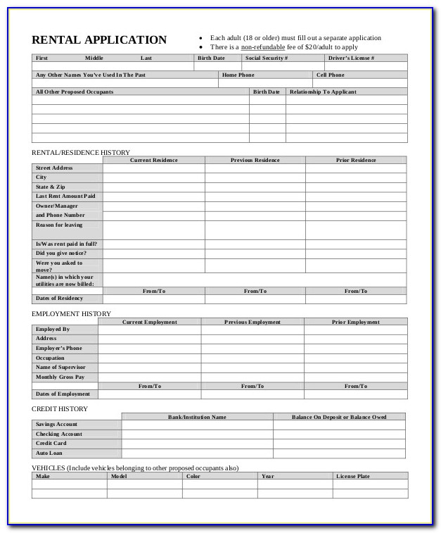 Rental Application Letter To Landlord Template