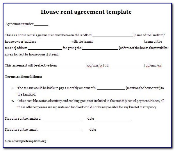 Rental House Agreement Template