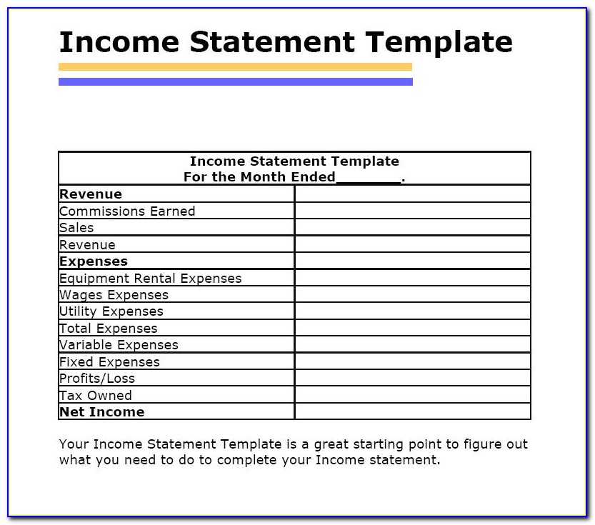 Rental Income Statement Template Excel