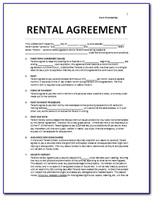 Rental Property Agreement Template