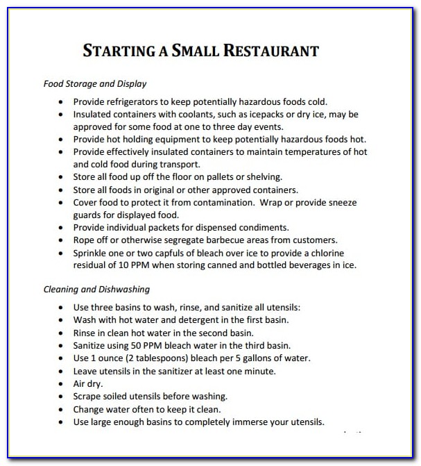 Restaurant Business Proposal Example
