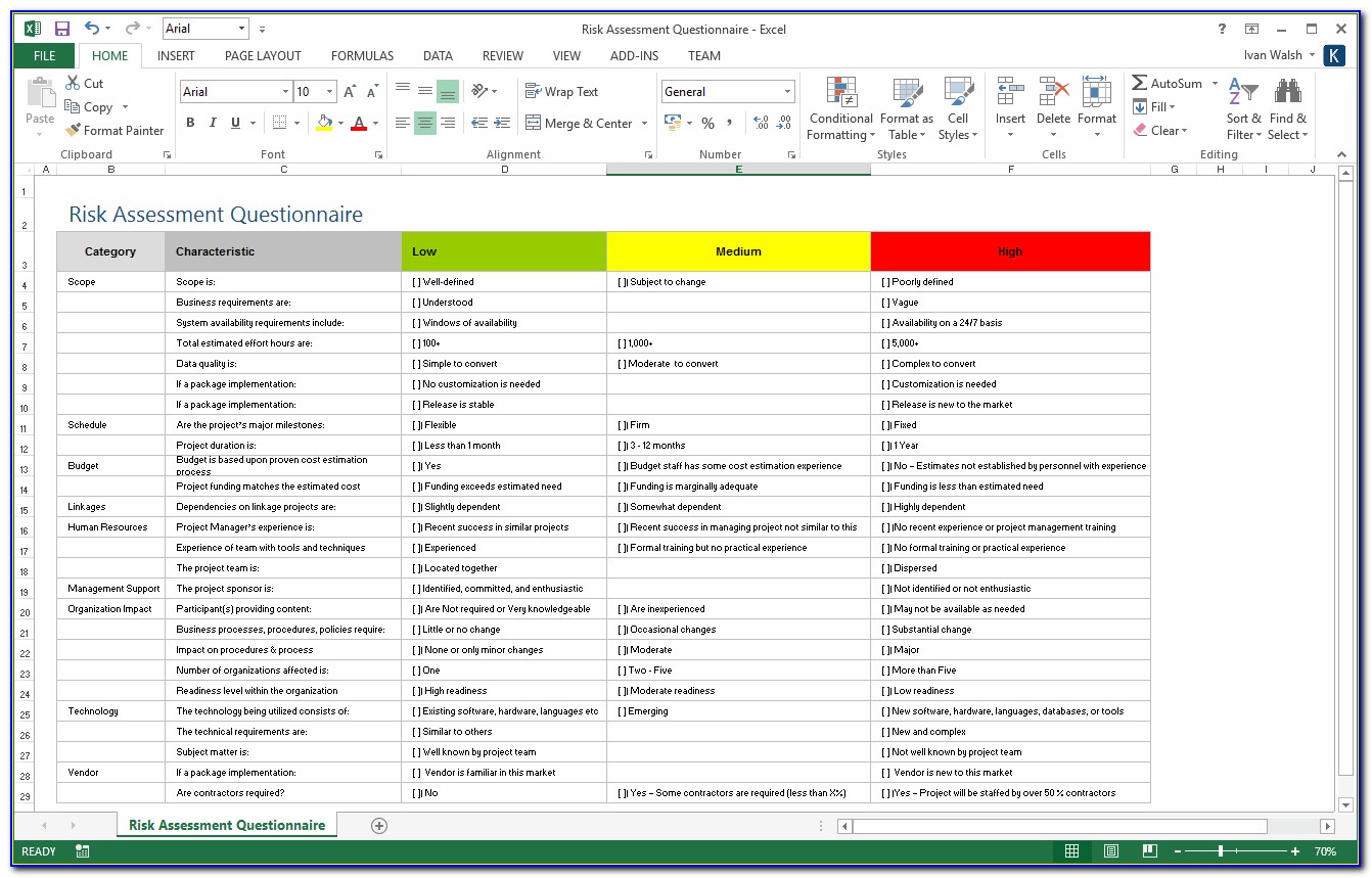 Risk Management Dashboard Template Excel