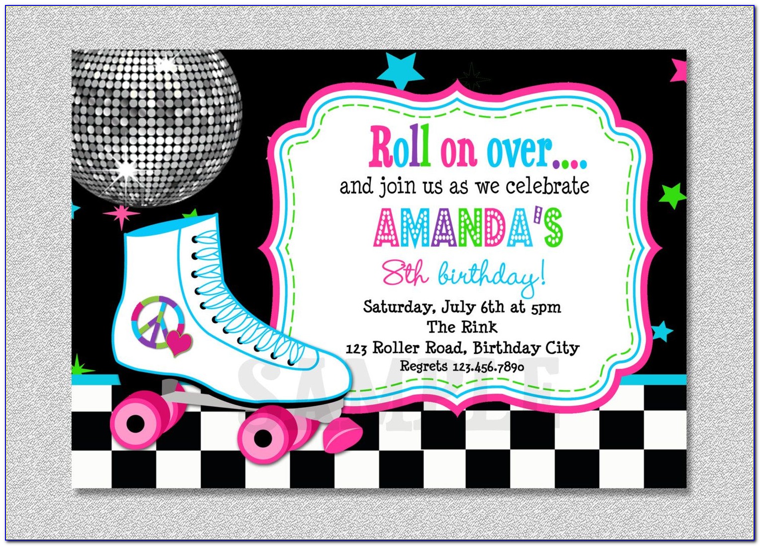 Roller Skating Party Invitations Template Free