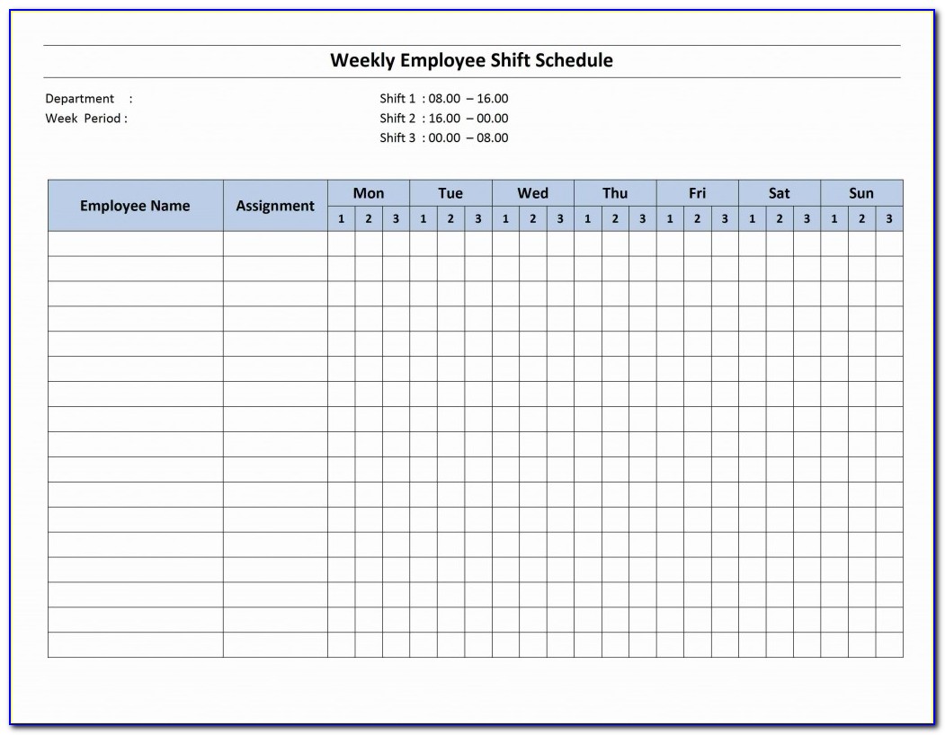 Rotating Shift Work Schedule Template