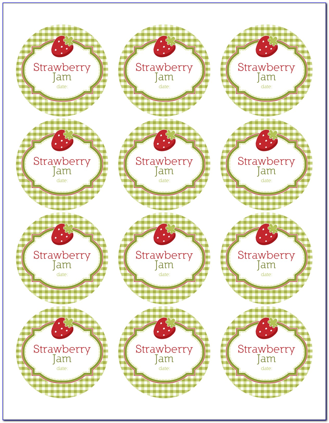 Round Canning Jar Label Template