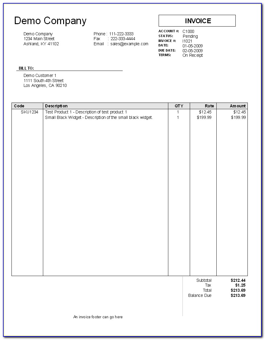 Sample Templates Of Invoices