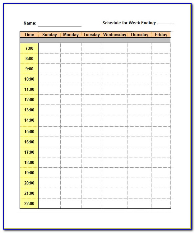 Schedule Maker Excel Template
